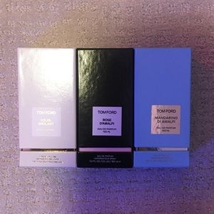 Tom Ford Bundle 3 total bottles with packaging + glass bottles.